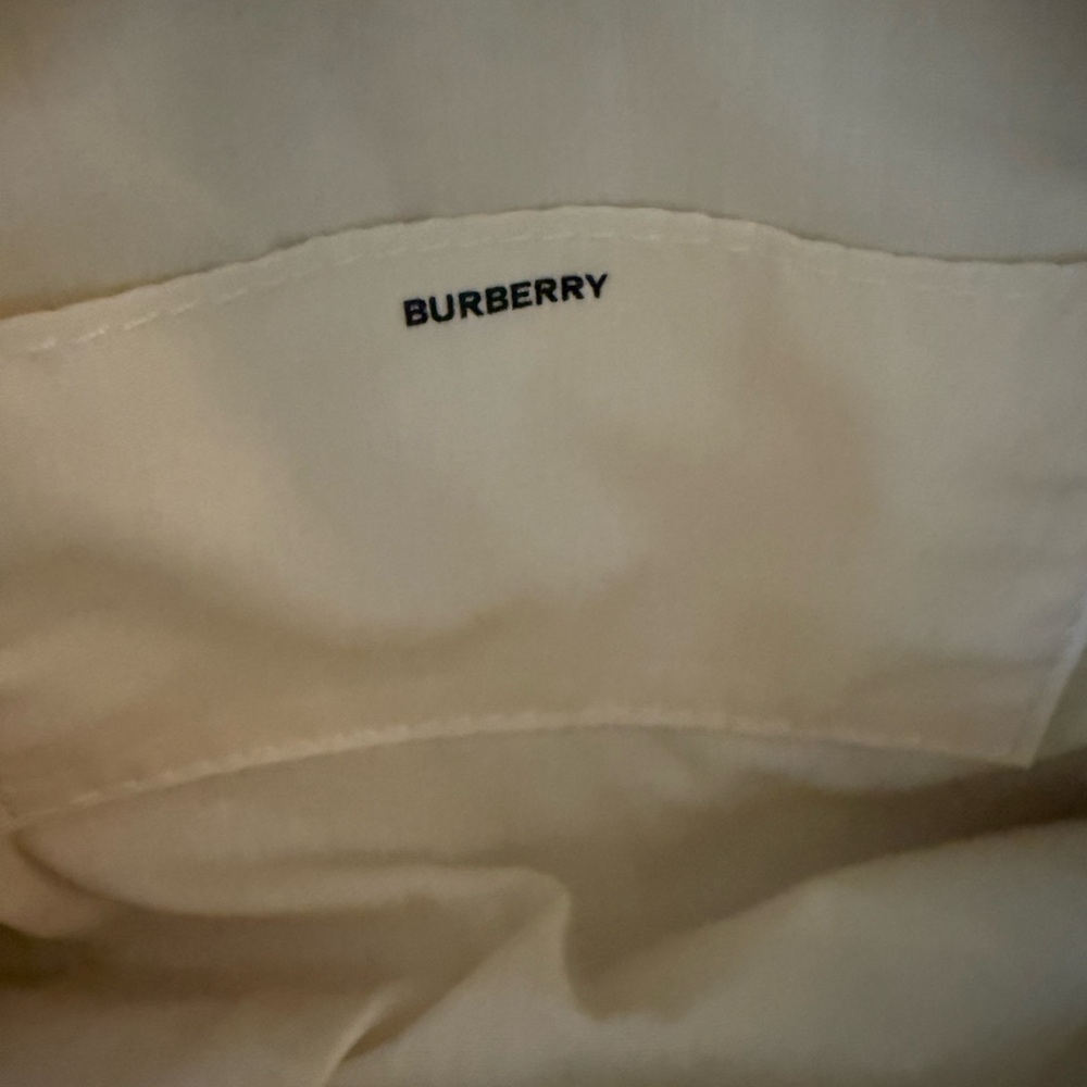 Burberry Cream Canvas Pouch with Embossed Logo - Picture 2 of 5